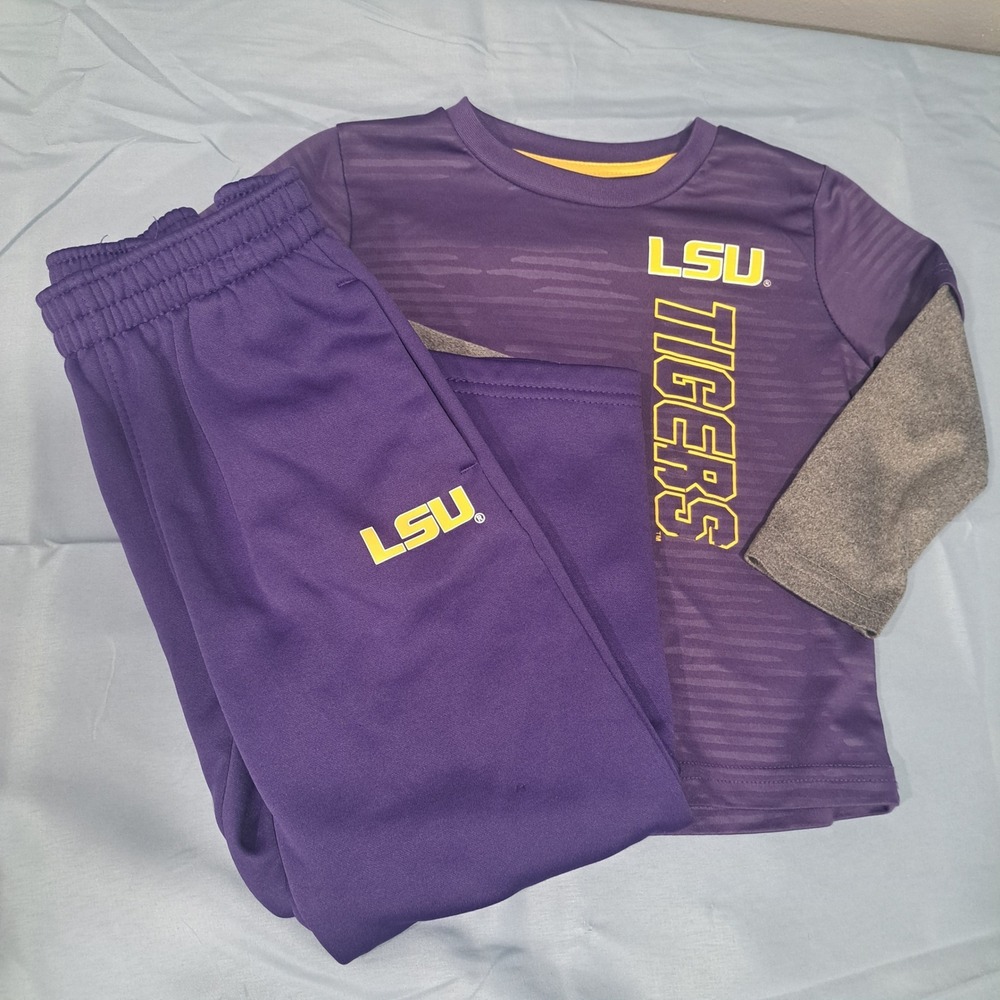 LSU Tigers Toddler Boys Shirt and Pants‎ Set Colosseum Gen 2 Purple Yellow 3T